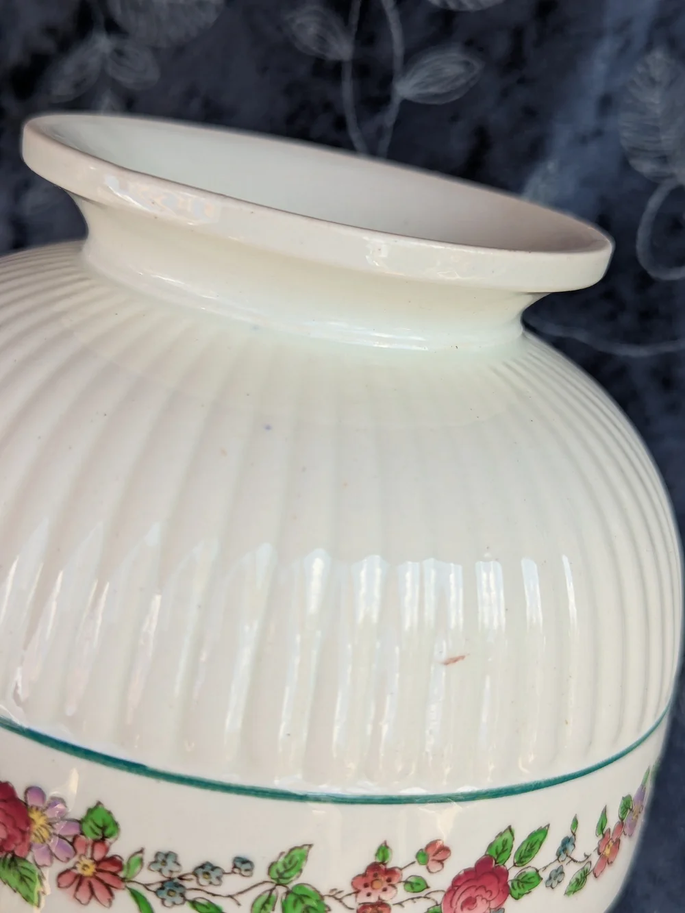 Vintage Wedgwood Belmar Sugar Bowl Floral Garland Footed 4.5 Inch Cottagecore